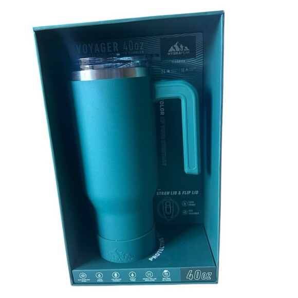 NEW Hydrapeak Voyager 40oz Stainless Steel Insulated Tumbler 2in1 Straw/Flip Lid - Picture 1 of 5